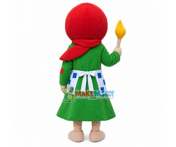 Poor Little Girl Lighting Match Mascot Costume Poor Little Girl Lighting Match Mascot Costume