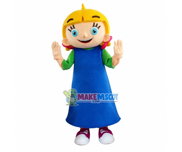 Beautiful Girl Wearing Cute Headgear Mascot Costume Beautiful Girl Wearing Cute Headgear Mascot Costume