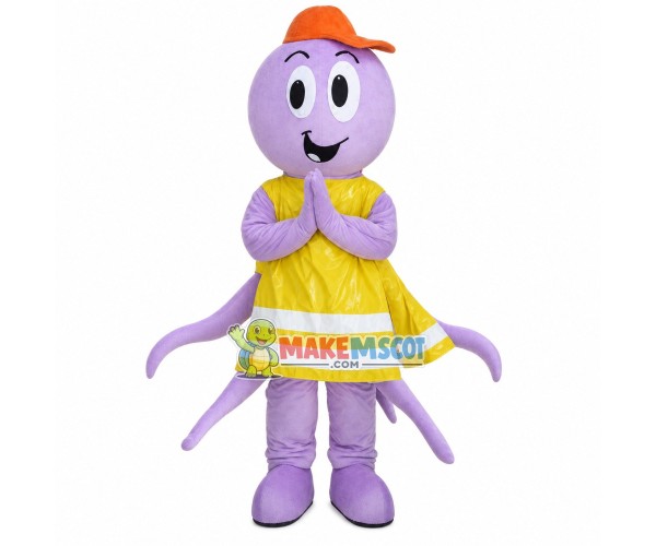 Innocent Little Violet Octopus Mascot Costume Innocent Little Violet Octopus Mascot Costume