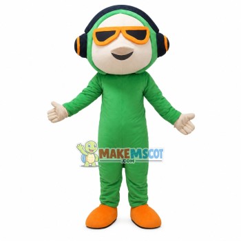 Green Aviator Penguin Mascot Costume Green Aviator Penguin Mascot Costume