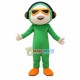 Green Aviator Penguin Mascot Costume