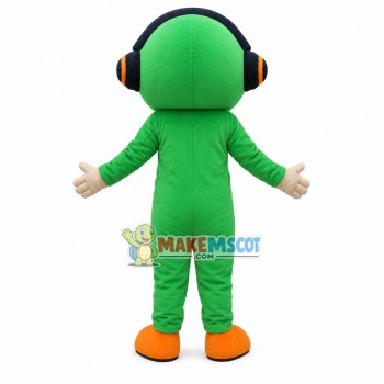 Green Aviator Penguin Mascot Costume