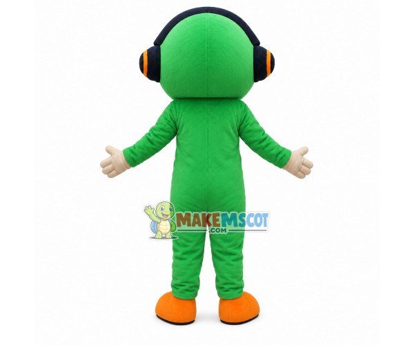 Green Aviator Penguin Mascot Costume