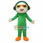 Green Aviator Penguin Mascot Costume