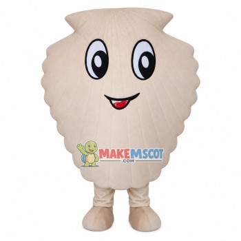 Closed Cartoon Scallop Mascot Costume Closed Cartoon Scallop Mascot Costume