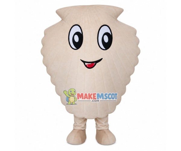 Closed Cartoon Scallop Mascot Costume Closed Cartoon Scallop Mascot Costume
