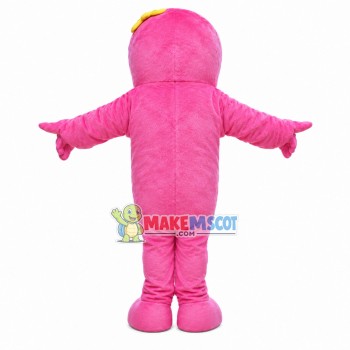 Bright Pink Dolphin Sister Mascot Costume Bright Pink Dolphin Sister Mascot Costume