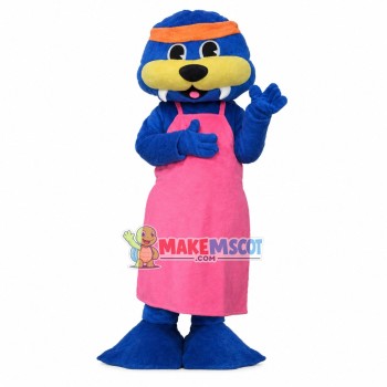 Fur Seal Wearing Long Apron Mascot Costume Fur Seal Wearing Long Apron Mascot Costume