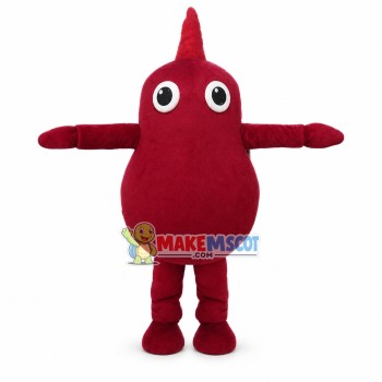 Dark Red Doll With Horn Mascot Costume