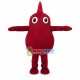 Dark Red Doll With Horn Mascot Costume Dark Red Doll With Horn Mascot Costume