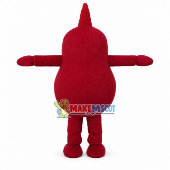 Dark Red Doll With Horn Mascot Costume Dark Red Doll With Horn Mascot Costume