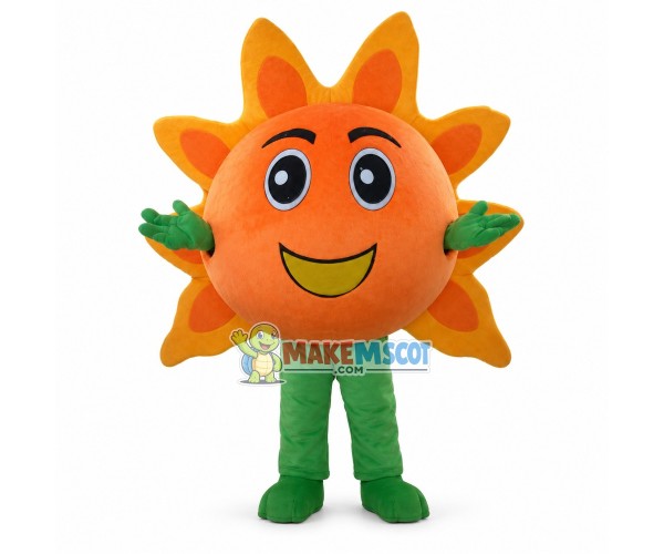 Cartoon Orange Sun Flower Mascot Costume Cartoon Orange Sun Flower Mascot Costume