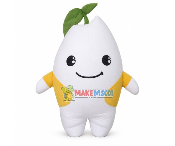 Chubby White Radish Mascot Costume Chubby White Radish Mascot Costume