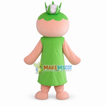 The Green Open Cotton Doll Mascot Costume The Green Open Cotton Doll Mascot Costume