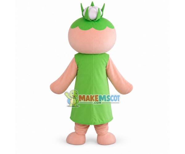 The Green Open Cotton Doll Mascot Costume The Green Open Cotton Doll Mascot Costume