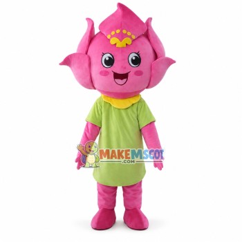 Blooming Pink Rose Flower Mascot Costume Blooming Pink Rose Flower Mascot Costume