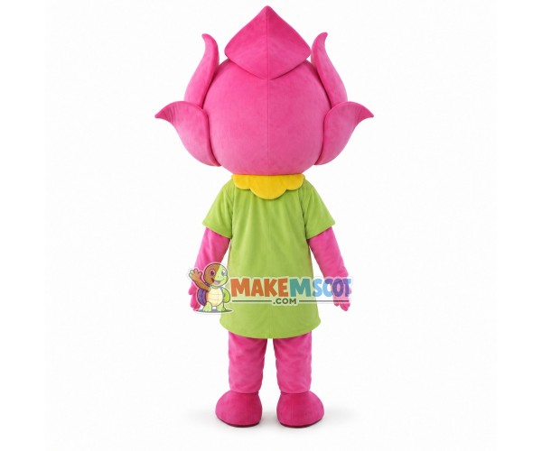 Blooming Pink Rose Flower Mascot Costume Blooming Pink Rose Flower Mascot Costume
