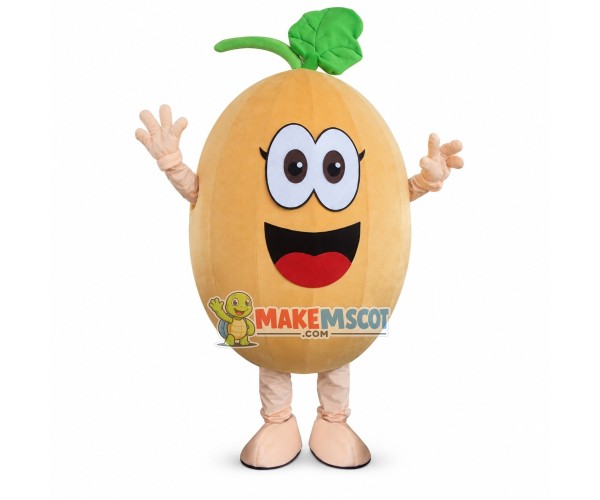 Sweet Juicy Cantaloupe Mascot Costume Sweet Juicy Cantaloupe Mascot Costume