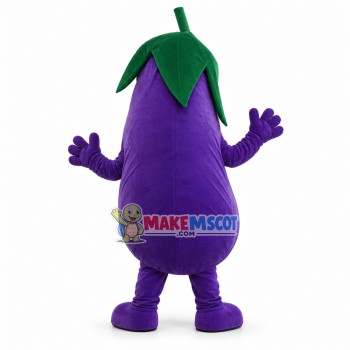 Crumpled Purple Eggplant Mascot Costume