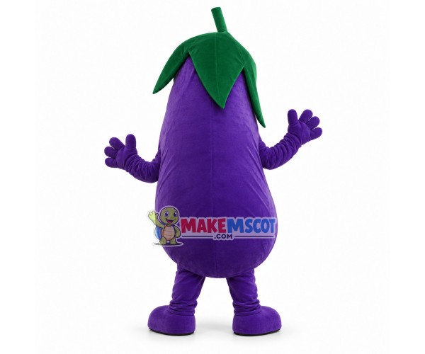 Crumpled Purple Eggplant Mascot Costume