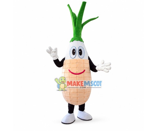 Peeled Clean Waxy Corn Mascot Costume Peeled Clean Waxy Corn Mascot Costume