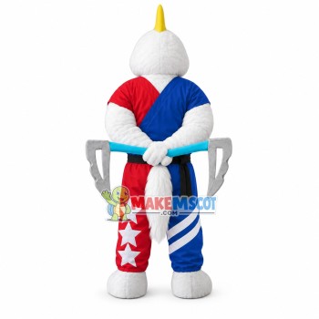 Serious National Player White Falcon Mascot Costume Serious National Player White Falcon Mascot Costume