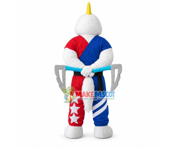 Serious National Player White Falcon Mascot Costume Serious National Player White Falcon Mascot Costume