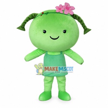 Spring Doll With Peach Blossom Mascot Costume