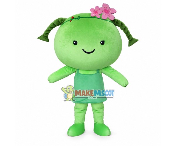 Spring Doll With Peach Blossom Mascot Costume Spring Doll With Peach Blossom Mascot Costume