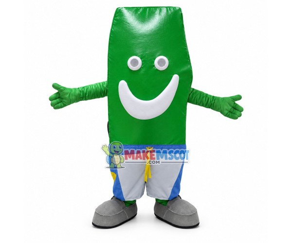 Green Cartoon Tin Box Mascot Costume Green Cartoon Tin Box Mascot Costume