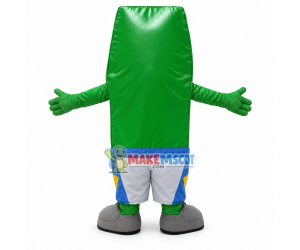 Green Cartoon Tin Box Mascot Costume Green Cartoon Tin Box Mascot Costume