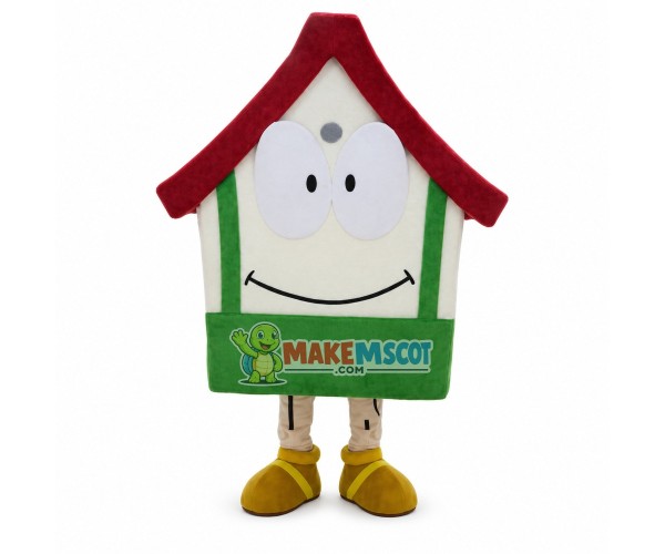 House of Building Materials Company Mascot Costume House of Building Materials Company Mascot Costume