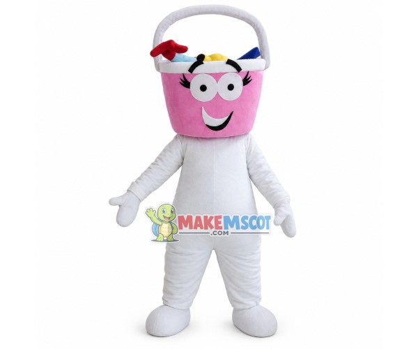 Plastic Basket With Cleaning Tools Mascot Costume Plastic Basket With Cleaning Tools Mascot Costume