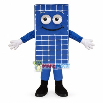 Blue Solar Baffle Cartoon Mascot Costume Blue Solar Baffle Cartoon Mascot Costume