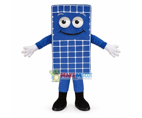 Blue Solar Baffle Cartoon Mascot Costume