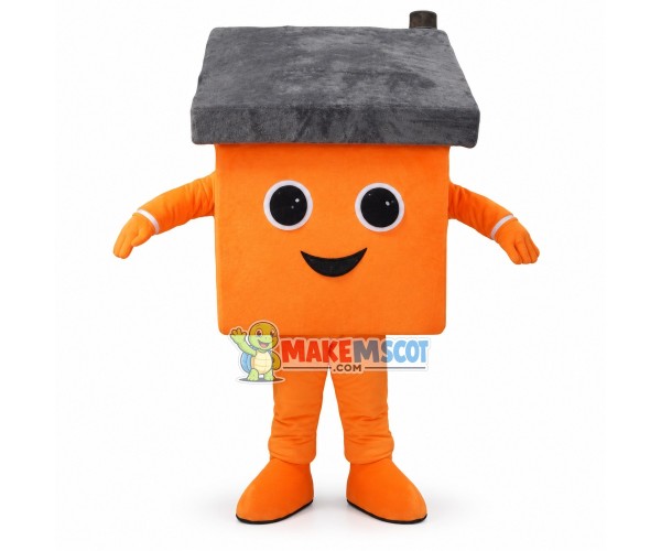 Stable Orange Brick House Mascot Costume Stable Orange Brick House Mascot Costume