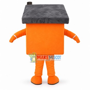 Stable Orange Brick House Mascot Costume Stable Orange Brick House Mascot Costume