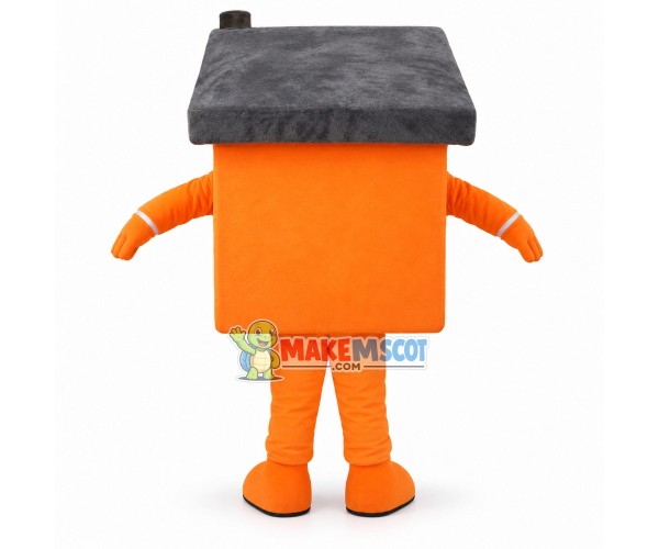 Stable Orange Brick House Mascot Costume Stable Orange Brick House Mascot Costume