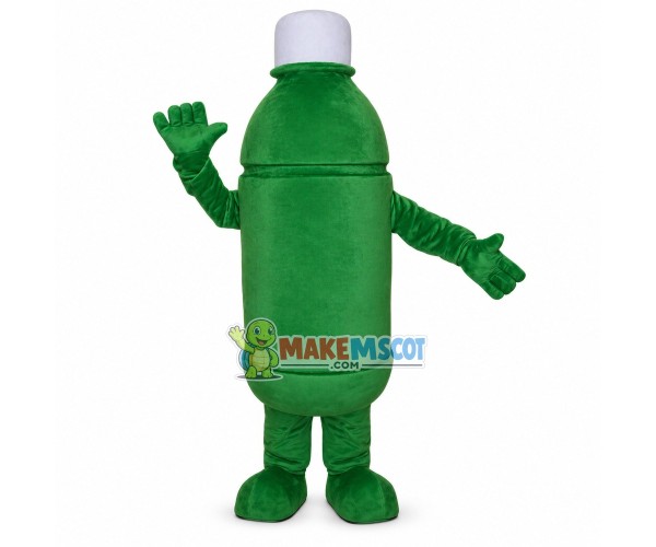 Green Plastic Beverage Bottle Mascot Costume Green Plastic Beverage Bottle Mascot Costume