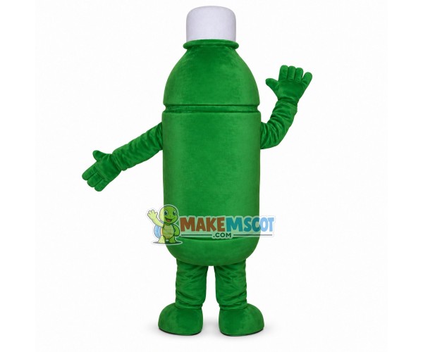 Green Plastic Beverage Bottle Mascot Costume Green Plastic Beverage Bottle Mascot Costume