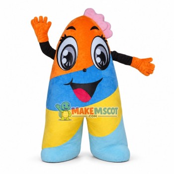 V-shaped Colorful Big Eyes Doll Mascot Costume V-shaped Colorful Big Eyes Doll Mascot Costume