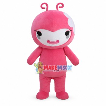 Pink Love Doll Cartoon Mascot Costume