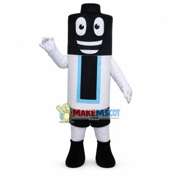 Black & White Energy-saving Battery Mascot Costume Black & White Energy-saving Battery Mascot Costume