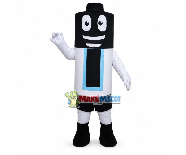 Black & White Energy-saving Battery Mascot Costume Black & White Energy-saving Battery Mascot Costume