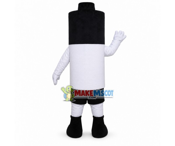 Black & White Energy-saving Battery Mascot Costume Black & White Energy-saving Battery Mascot Costume