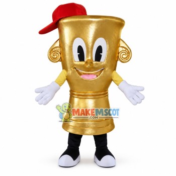 Pure Gold Honor Trophy Mascot Costume