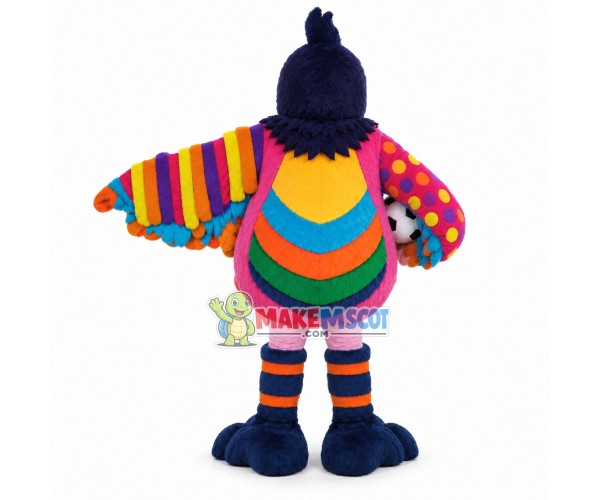 The Parrot With Rainbow Color Mascot Costume