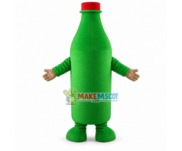 Big Bottle of Apple Juice Mascot Costume Big Bottle of Apple Juice Mascot Costume