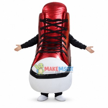 High-top Bright Red Sneaker Mascot Costume High-top Bright Red Sneaker Mascot Costume