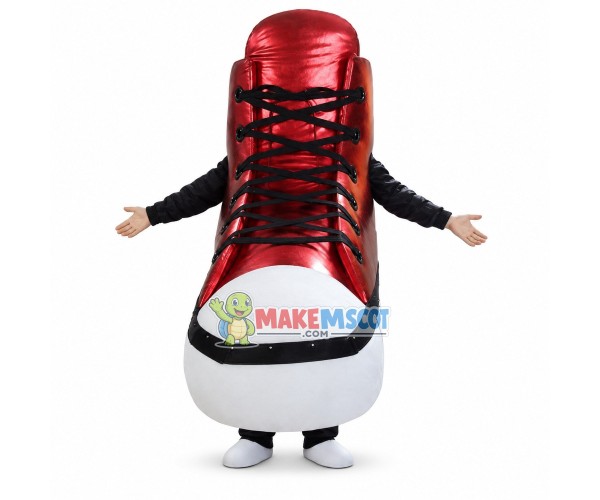 High-top Bright Red Sneaker Mascot Costume High-top Bright Red Sneaker Mascot Costume